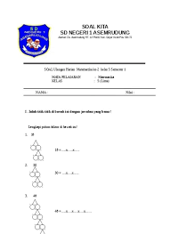 Soal ulangan harian mtk kelas 5 semester 2. 1 Soal Ulangan Harian Ke 1 Matematika Kelas 5 Semester 1