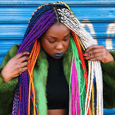 Black And Rainbow Box Braids 31 Colorful Black Girl Approved Hairstyles Giving Us Spring Fever Natural Hair Styles Hair Styles Box Braids Hairstyles
