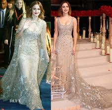 Emma watson stars in the upcoming remake of beauty and the beast and she's making her international press tour for the movie all about sustainable fashion. Emma Watson In Elie Saab Couture Beauty And The Beast Shanghai Premiere Red Carpet Fashion Awards