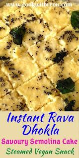 Let's move on to our recipe and make our cake. Instant Rava Dhokla Steamed Vegan Savoury Semolina Cake Cook With Renu
