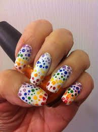 Rainbow Inspired By Cutepolish Nails Polka Dot Nail Art Dot Nail Art