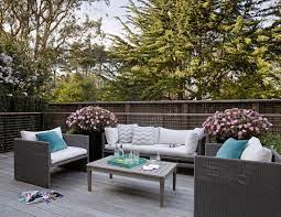 This post contains affiliate links. 5 Chic Outdoor Decorating Ideas To Try This Spring Gray Patio Furniture Beautiful Outdoor Living Spaces Outdoor Living Space