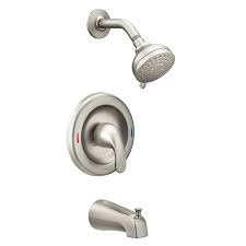I can only pull out the hose about 18 inches, due to the figuration of my sink. Moen Adler Spot Resist Brushed Nickel 1 Handle Bathtub And Shower Faucet With Valve In The Shower Faucets Department At Lowes Com