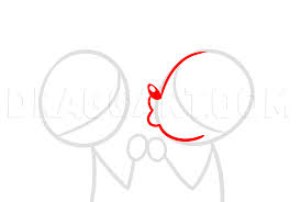 Awe, look how cute the ghostly couples are. How To Draw Minnie And Mickey Kissing Step By Step Drawing Guide By Dawn Dragoart Com