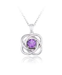 Sterling Silver Amethyst Or Blue Topaz Love Knot Necklace Purple C512el1wvod Silver Amethyst Blue Topaz Necklace Gemstone Necklace