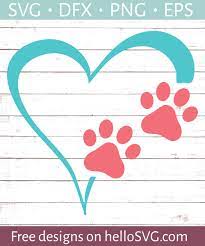 Download Heart And Paw Prints 3 Svg Free Svg Files Hellosvg Com
