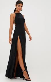 Black Strappy Back Detail Chiffon Maxi Dress Dresses Fashion Chiffon Maxi Dress