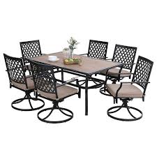 Check spelling or type a new query. 7pc Patio Dining Set With Rectangular Faux Wood Table And Umbrella Hole Swivel Chairs With Removable Cushions Captiva Designs Target