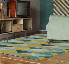 Patchwork teppich ø 250 moderner, rund teppich. Geometrisches Dreiecke Muster Vinyl Teppich Tenstickers