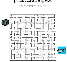 Kids Bible Worksheets Free Printable Jonah And The Big Fish Maze Bible For Kids Jonah And The Whale Bible Worksheets