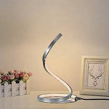 Birch plywood base, acrylic glass. Karmiqi Spiral Led Table Lamp Modern Bedside Nightstand Lamp Curved Desk Lamp Chrome Finish Contemporary Minimalist Design For Bedroom Living Room 7w Buy Online In Andorra At Andorra Desertcart Com Productid 148936601