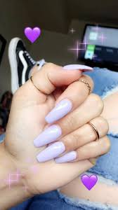 These nails go perfectly matched with your sundress. Lilac Coffin Nails Nails Shellac Nail Colors Coffin Nails