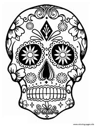 Print Simple Sugar Skull Calavera Coloring Pages Skull Coloring Pages Sugar Skull Drawing Skull Drawing
