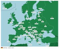 Western europe map with capitals. Europe Capitals Map Quiz Game