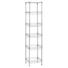 And the solid metal bar that is attached to the bottom shelf is the unit is very heavy, though. Langria 6 Tier Bathroom Shelving Supreme Shelving Units Storage Rack Corner Shelf Organization Utility Rack For Home Kitchen Living Room Bedroom Laundry Office 198 Lbs Capacity Silver Walmart Com Walmart Com