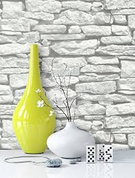 Moderna, con effetto pietra, a tema naturalistico o architettonico, di design, con le creazioni grafiche delle carte da parati 3d hanno sono una delle maggiori tendenze del momento. Newroom Design Carta Da Parati In Bianco Bella Ed Elegante Motivo Muro Di Pietra Moderna Effetto 3d Per Salotto Camera O Cucina Include Una Brochure Newroom Lingua Italiana Non Garantita Con Consigli