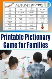 Fall Pictionary Printable Board Game For Kids Pictionary For Kids Printable Board Games Games For Kids