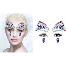 Face Jewels for Rhinestones Gems Stickers Crystal Self-Adhesive Bejeweled  Crafting (1 Pack)