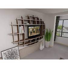 sanal mobilya modern elips unite hareli ceviz modern shelf design furniture shelves