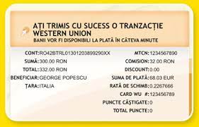 Selecteaza optiunea western union la atm. Transfer De Bani