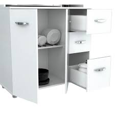 Save to favoritespekoe black and white storage box with lid. Inval White Kitchen Storage Cabinet Gcm 042