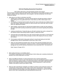 In these reading comprehension worksheets, students are asked questions about information they have read about a specific topic. Rdg 415 Week 2 Informal Reading Assessment Questions Uopstudy Com By Uopx008 Issuu