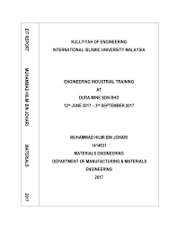 Abstract this industrial training report of xxxxxxxxx binti xxxxxxxxxxxxxx to undergo an industrial training for duration of 4 month which consist of 16 weeks before completing the diploma courses. Pdf Engineering Industrial Training Report At Dura Mine Sdn Bhd