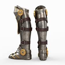 3d Model Armor Boot V2 Armor Boots Knight Armor Boots