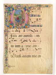 15 716 x 10 14 in. Bartolomeo Di Domenico Di Guido Manuscript Leaf With Entry Into Jerusalem On Palm Sunday In An Initial D From A Gradual Italian The Metropolitan Museum Of Art