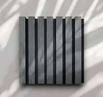 Wood Slat Acoustic Panel Sample in Natural Grey Oak, Black Felt