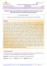 Pdf Proximate Mineral And Antinutrient Compositions Of Natural Cocoa Cake Cocoa Liquor And Alkalized Cocoa Powders
