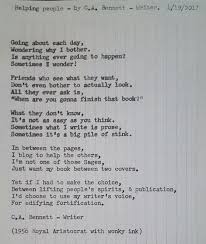 Poem Helping People C A Bennett