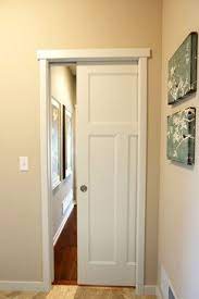 Pocket Door White Molded Craftsman Style Interior Pocket Door Perfect For Areas With Minim Interior Pocket Doors Guest Bedroom Remodel Small Bedroom Remodel