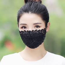 Dantel Maske Kadinlar Icin Nefes Toz Gecirmez Yuz Maskesi Nefes Kadin Siyah Yikanabilir Pamuk Maske Kadin Dantel Maskeler