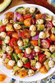 Salade D Avocats Tomates Bocconcini Et Pesto Recettes Faciles Salade D Avocat Recettes De Cuisine Plat
