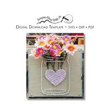 Digital Download String Art Template Mason Jar With Heart Etsy Singapore