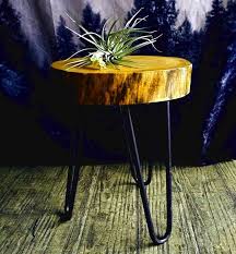 Table Basse En Tronc D Arbre Pieds En Mei Tal Noir Di 2020
