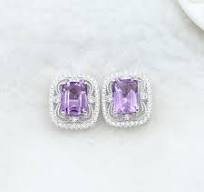 925 Sterling Silver Elegant Classic Adjustable Cocktail Amethyst Gemstone  Ring Octagon Major Stone Rings