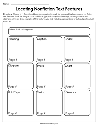 Locating Nonfiction Text Features Worksheet Have Fun