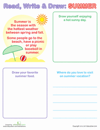 summer writing for kids worksheet education com
