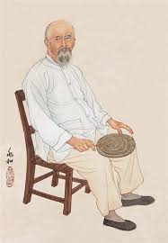 Old man is sitting in a chair. Jiang Zhaohe Old Man Sitting On A Chair Mutualart