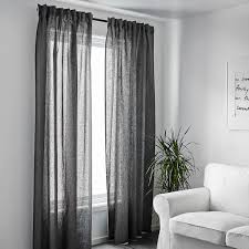 Aina Curtains 1 Pair Dark Gray Ikea 59 99 Grey Curtains Living Room Dark Grey Curtains Dark Curtains