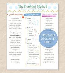 Printable Konmari Method Sheet Home Declutter Sheet Etsy Konmari Method Declutter Konmari