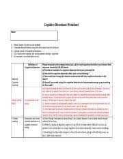 Some of the worksheets displayed are cognitive distortions, cbt animals, cognitive distortions, task cards cognitive distortions for teens, fixing cognitive distortions, checklist of cognitive. Phi105 T3 Cognitivedistrotionsworksheet Docx Cognitive Distortions Worksheet Name 1 2 3 4 5 Read Chapter 3 In The Course Textbook Complete The Table Course Hero