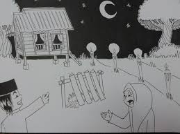 Gambar suasana hari raya kartun. 69 Kartun Contoh Lukisan Pensil Cikimm Com