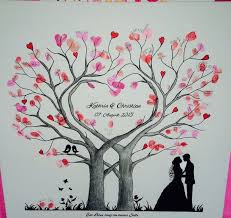 Wedding Tree Herz Fingerabdruck Baum Hochzeit Geschenk Leinwand 50x50 60x60cm D Fingerabdruck Baum Hochzeit Baum Hochzeit Und Fingerabdruck Hochzeit