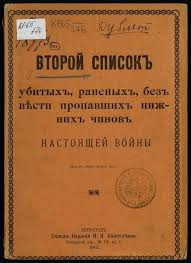 Gpib Vtoroj Spisok Ubityh Ranenyh Bez Vesti Propavshih Nizhnih Chinov Nastoyashej Vojny Pg 1915