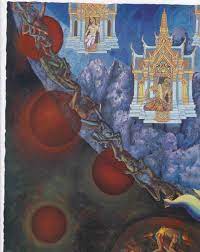 ระหว างจ กรวาล 3 จ กรวาล เป นท ต งของโลก นตนรก แต แดนกำแพงจ กรวาลถ งเขาย ค นธร เ นท ต งของพระอาท ตย 7 ดวง ท มาร ป หน งส อไตรภ จ ตรกรรม ศ ลปะ พระพ ทธเจ า