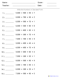 Place Value Worksheets Place Value Worksheets For Practice