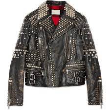 Gucci Studded Leather Biker Jacket 248 100 995 Idr Liked On Polyvore Featuring Men S Fash Gucci Leather Jacket Mens Leather Jacket Biker Mens Fashion Denim